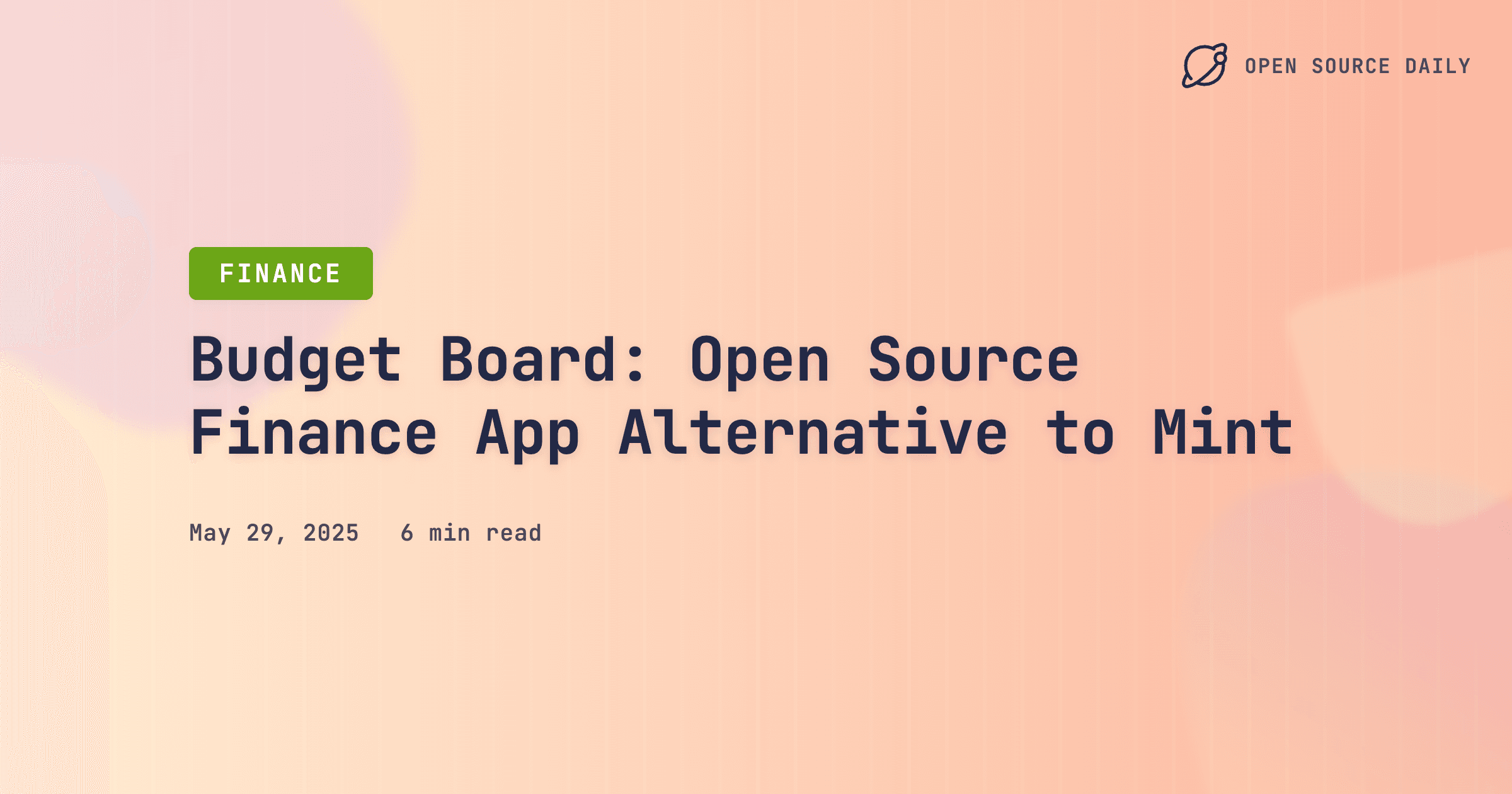 Budget Board: Open Source Finance App Alternative to Mint