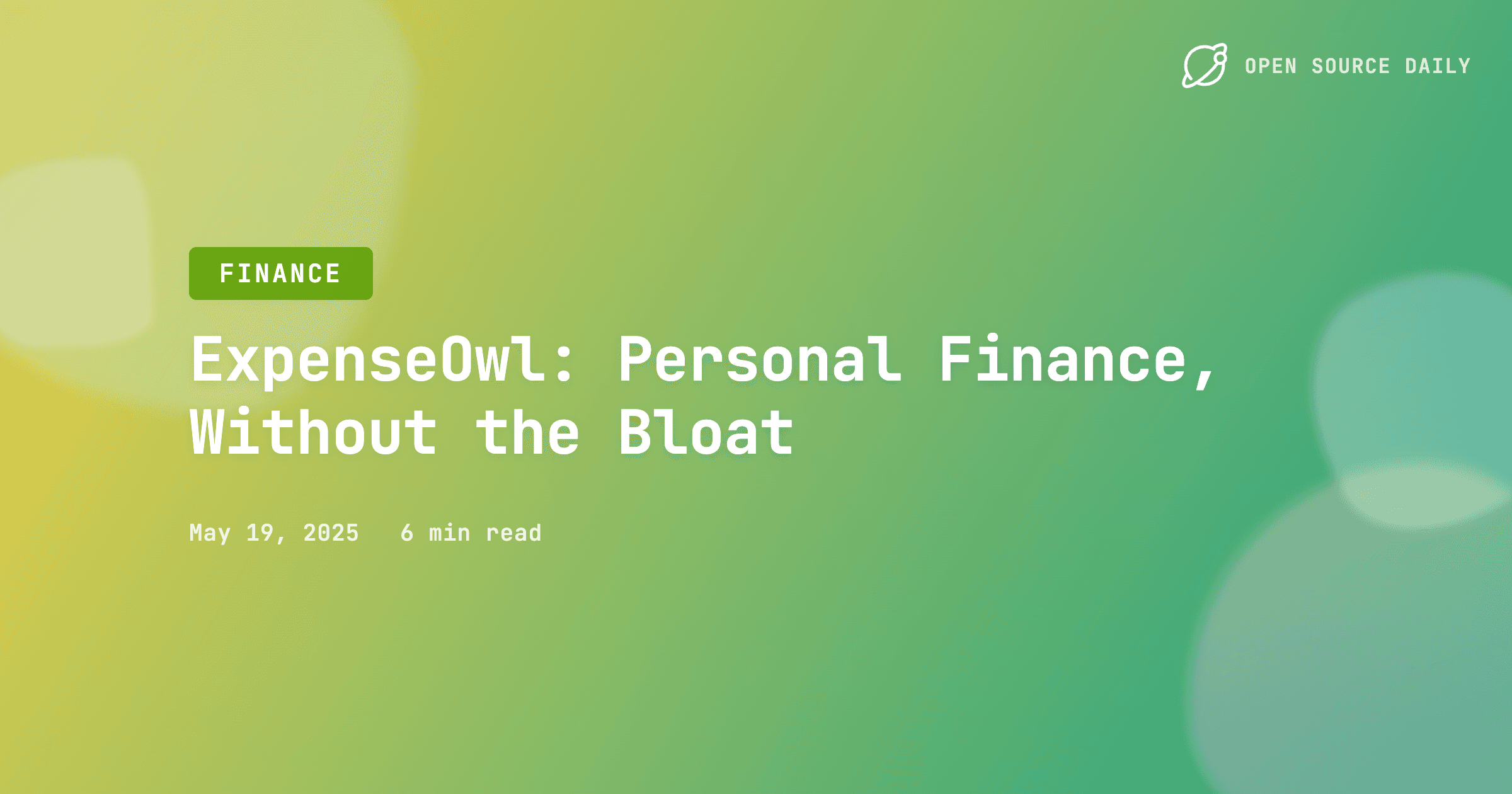 ExpenseOwl: Personal Finance, Without the Bloat