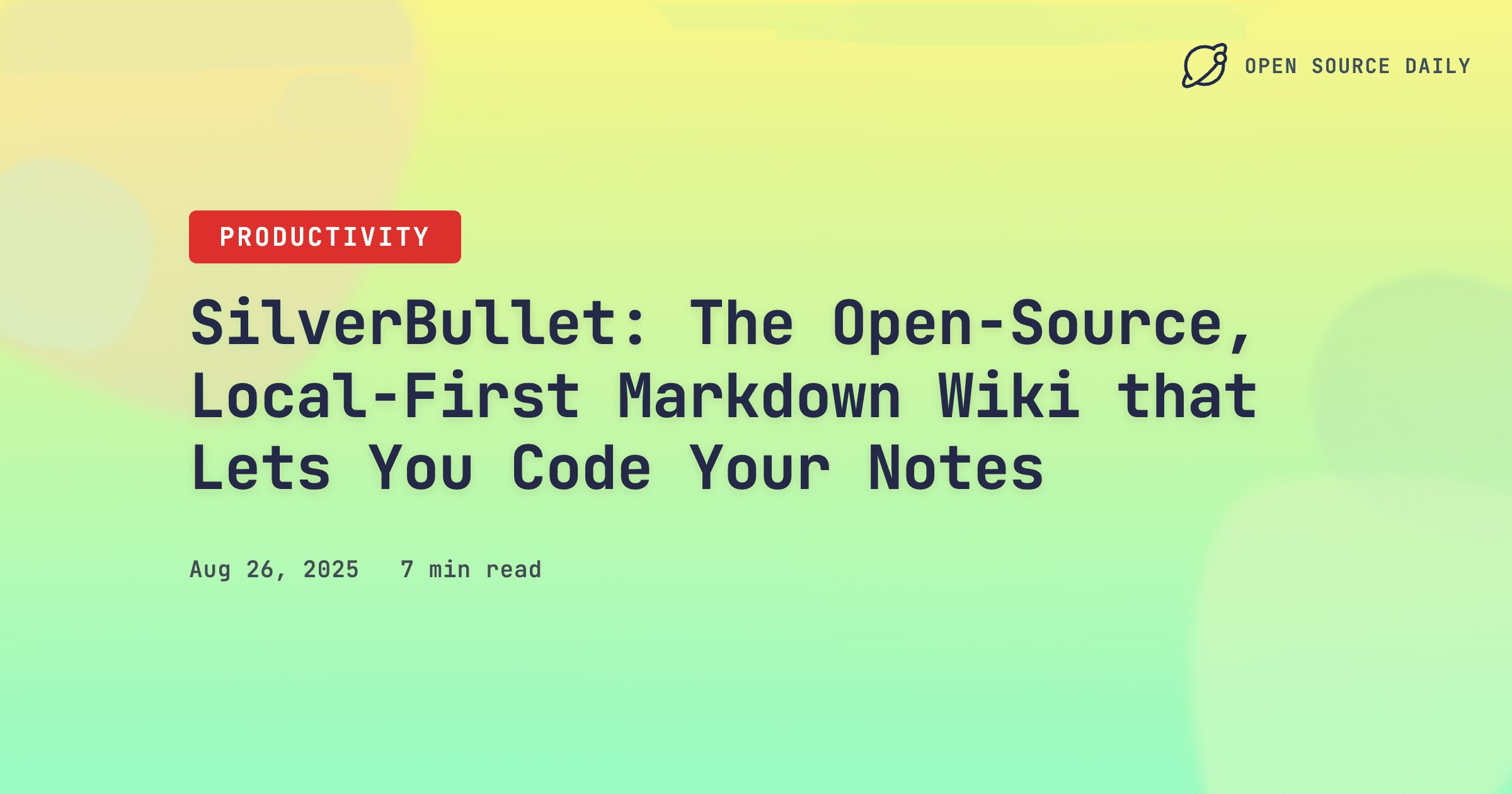 SilverBullet: The Open‑Source, Local‑First Markdown Wiki that Lets You Code Your Notes