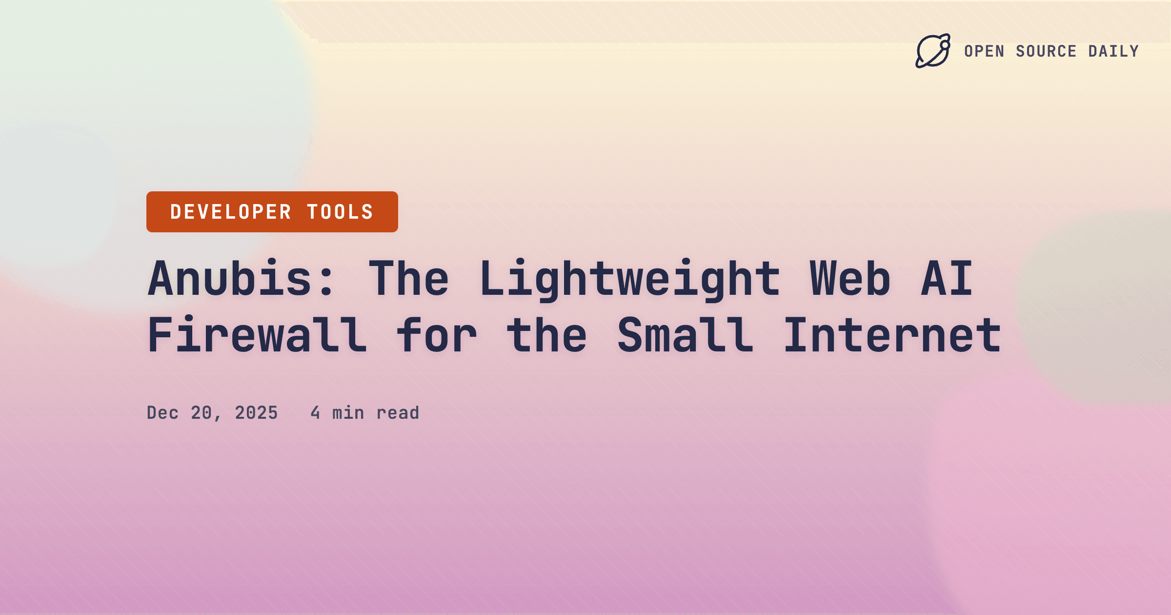 Anubis: The Lightweight Web AI Firewall for the Small Internet