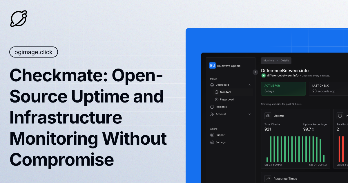 Checkmate: Open-Source Uptime and Infrastructure Monitoring Without Compromise