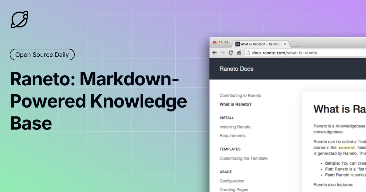Raneto: Markdown-Powered Knowledge Base