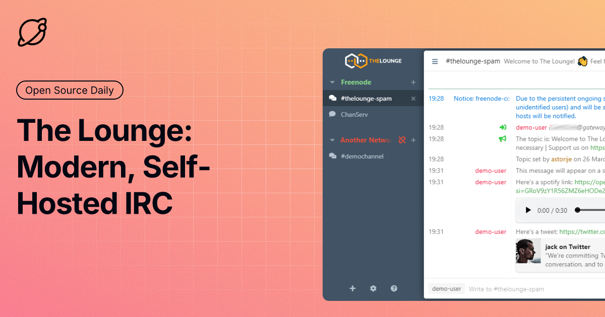 The Lounge: Modern, Self-Hosted IRC