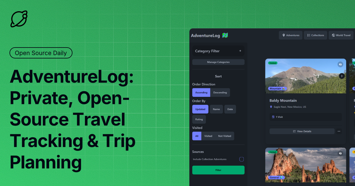 AdventureLog: Private, Open-Source Travel Tracking & Trip Planning