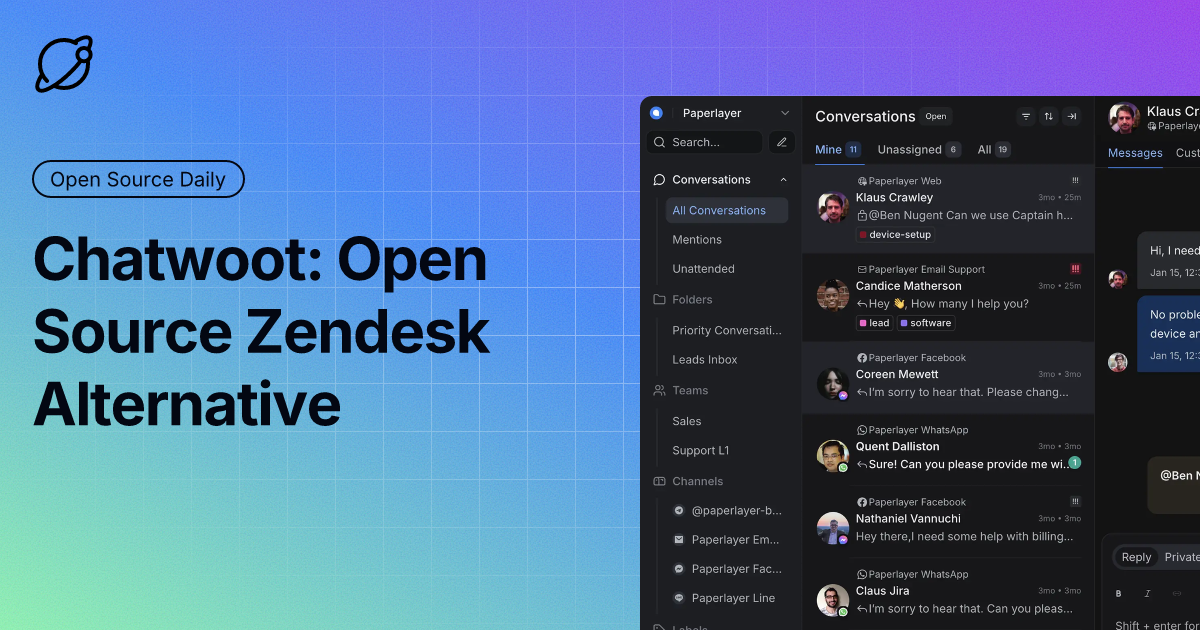 Chatwoot: Open Source Zendesk Alternative