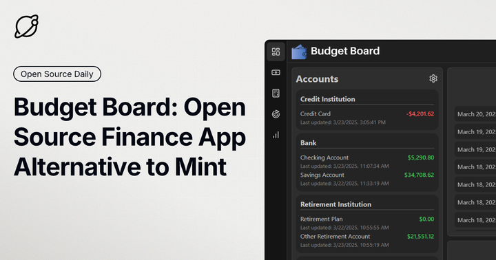 Budget Board: Open Source Finance App Alternative to Mint
